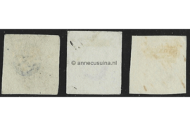 Nederland NVPH 1-3  Gestempeld FOTOLEVERING 1e emissie Koning Willem III 1852