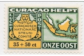 Curaçao NVPH LP66 Ongebruikt (35+50 cent) Curaçao Helpt. Idem met landkaart van Ned. Indië en inschrift Curaçao helpt onze Oost. 1946