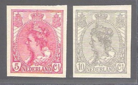 Nederland NVPH 82-83 Postfris GECERTIFICEERD FOTOLEVERING Koningin Wilhelmina 1923