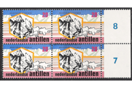 Nederlandse Antillen NVPH 507 Postfris (20 cent) (Blokje van vier) MET VELRAND Zoutindustrie Bonaire 1975