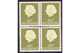 Nederland NVPH 622 Postfris (24 cent) (Blokje van vier) Koningin Juliana En Profil Lage waarden 1953-1967