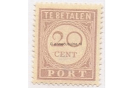 NVPH P26 Ongebruikt (20 cent) Cijfer en waarde in lila. Uitsluitend Type I 1913-1931