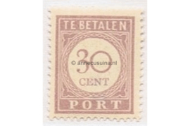 NVPH P28 Postfris (30 cent) Cijfer en waarde in lila. Uitsluitend Type I 1913-1931