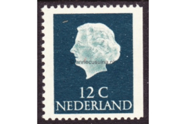 Nederland NVPH 618K Gestempeld Rechterzijde ongetand; Gewoon papier (12 cent) Koningin Juliana (en profil) 1953-1967