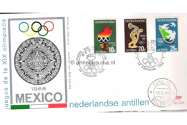 Nederlandse Antillen (Palmboom) NVPH E49 (E49P) Onbeschreven Olympische Spelen Mexico 1968