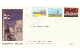 Nederlandse Antillen (SE-serie) NVPH E86 (E86S) Onbeschreven 1e Dag-enveloppe 50 jaar olie-industrie op Aruba 1974