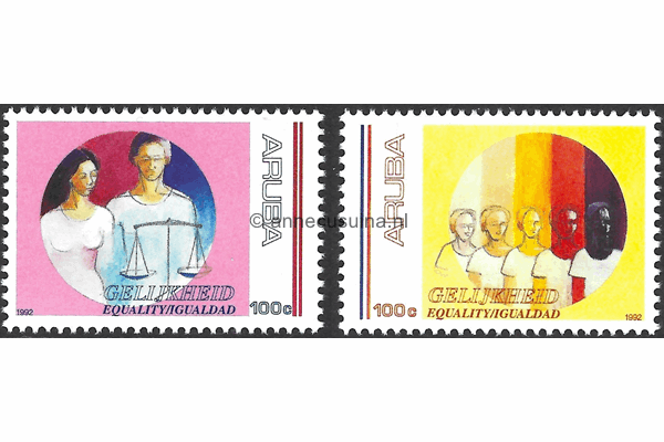 Aruba NVPH 106-107 Postfris Gelijkheid 1992