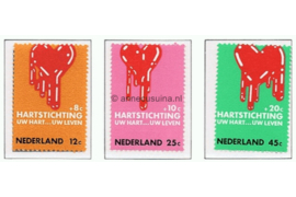 Nederland NVPH 975-977 Gestempeld Hartstichting 1970