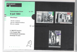 Nederland NVPH M111 (PZM111) Postfris Postzegelmapje Europa, beeldhouwkunst 1993