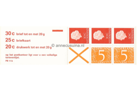 Nederland NVPH PB 11bF Postfris Postzegelboekje 2 x 5ct cijfer v. Krimpen + 3 x 30ct Juliana 1972