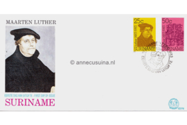Republiek Suriname Zonnebloem E76 Onbeschreven 1e Dag-enveloppe De 500ste geboortedag van Maarten Luther 1983