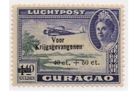 Curaçao NVPH LP41 Ongebruikt (40+50 cent op 1,40 gulden) Voor Krijgsgevangenen. Luchtpostzegels van de uitgifte 1942 overdrukt in zwart 1943