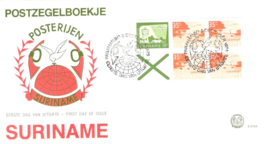 Republiek Suriname Zonnebloem E10 A Onbeschreven 1e Dag-enveloppe Postzegelboekje 1a 1976