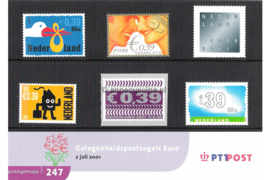 Nederland NVPH M247 (PZM247) Postfris Postzegelmapje Gelegenheidspostzegels Euro 2001