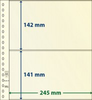 Hagelnieuw & Afgeprijsd! Lindner T-Blanco blad met 2 stroken (Lindner 802217) (per stuk)