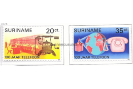 Republiek Suriname Zonnebloem 35-36 Postfris Het 100-jarig bestaan van de telefoon 1976