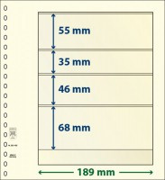 Hagelnieuw & Afgeprijsd! Lindner T-Blanco blad met 4 stroken (Lindner 802409P) (per 10 stuks)