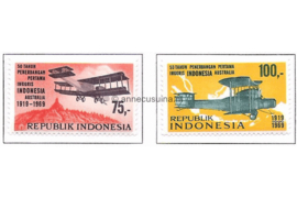 Indonesië Zonnebloem 666-667 Postfris De 50ste verjaardag van de eerste vlucht van Engeland naar Australië door Ross en Keith Smith 1969