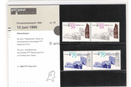 Nederland NVPH M75 (PZM75) Postfris Postzegelmapje Europa, postkantoren 1990