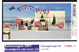 Nederland NVPH M354 (PZM354) Postfris Postzegelmapje Zomerzegels, Strandpret van toen (2498) 2007