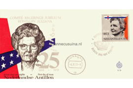 Nederlandse Antillen (Windroos) NVPH E79 (E79Wa) Onbeschreven 1e Dag-enveloppe 25 jarig regeringsjubileum Koningin Juliana 1973