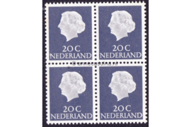 Nederland NVPH 621 Postfris (20 cent) (Blokje van vier) Koningin Juliana En Profil Lage waarden 1953-1967