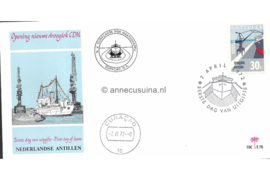 Nederlandse Antillen (Palmboom) NVPH E70 (E70P) Onbeschreven Ingebruikname droogdok Curacao 1972