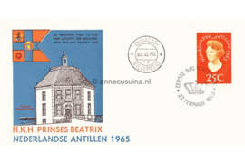 Nederlandse Antillen NVPH E34b Onbeschreven 1e Dag-enveloppe Bezoek Prinses Beatrix 1965