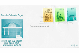Nederlandse Antillen (SE-serie) NVPH E192 (E192S met nr. E187) Onbeschreven 1e Dag-enveloppe Sociale en Culturele Zorg 1987
