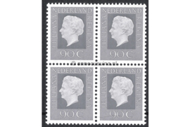 Nederland NVPH 951 Gestempeld (90 cent) (Blokje van vier) Koningin Juliana ('Regina') 1971
