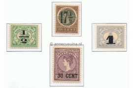 Nederlands Indië NVPH 138-141 Ongebruikt Nooduitgifte Frankeerzegels der uitgiften 1902-1909 en 1913-1932, plaatselijk overdrukt in zwart 1917-1918