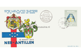 Nederlandse Antillen NVPH E41c (Uitgaven met wapenschilden en vlag) Onbeschreven 1e Dag-enveloppe Huwelijk prinses Beatrix en prins Claus 1966