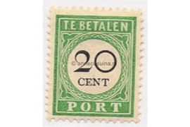 Curaçao NVPH P16 Gestempeld (20 cent) Cijfer en waarde in zwart 1892-1898