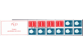 SPECIALITEIT! Nederland NVPH PB 8a Postfris Gedecentreerd Geperforeerd Postzegelboekje 4 x 1ct cijfer v. Krimpen + 8 x 12ct Juliana 1969