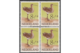 Nederland NVPH 754 Postfris (8+4 cent) (Blokje van vier) Zomerzegels, vogels 1961