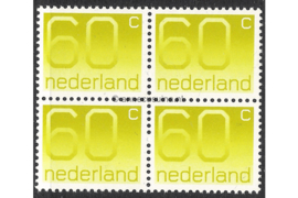 Nederland NVPH 1115 Gestempeld (60 cent) (Blokje van vier) Cijferserie (Crouwel zegels) 1976