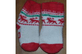 Sokjes wit met rood (Kerst)