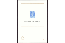 Nederland NVPH BD20, Blauwdruk nummer 20,  met afbeelding zegel nummer 125 (1923) Regeringsjubileum Koningin Wilhelmina, 20 ct blauw 2023