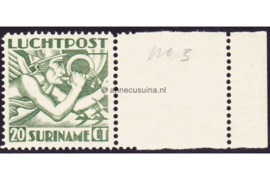Suriname NVPH LP3 MET VELRAND Postfris FOTOLEVERING (20 cent) Mercuriuskop 1930