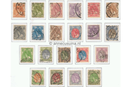 Nederland NVPH 56-76 Gestempeld Koningin Wilhelmina (bontkraag) 1899-1921