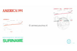 Republiek Suriname Zonnebloem E149 Onbeschreven 1e Dag-enveloppe U.P.A.E. America (derde serie) 1991