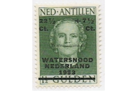 Nederlandse Antillen NVPH 244 Postfris Watersnood Nederland, Frankeerzegel van de uitgifte 1950, overdrukt in zwart 1953