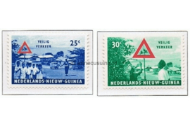 Nederlands Nieuw Guinea NVPH 73a-74a Postfris (1e Druk!) Veilig Verkeer 1962