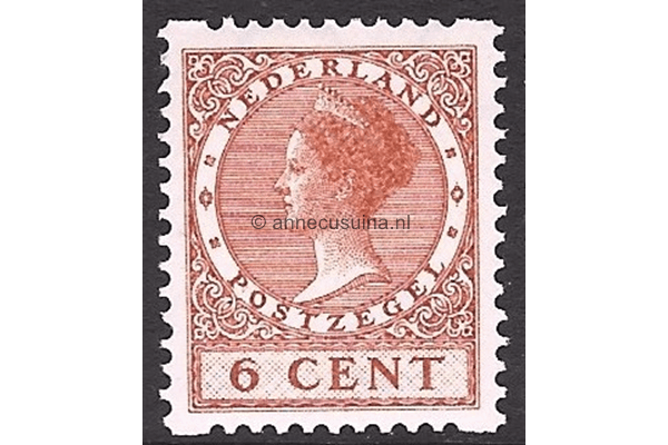 Nederland NVPH R65 Gestempeld (6 cent) Tweezijdige hoekroltanding Koningin Wilhelmina (type Veth) 1930