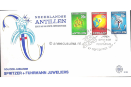 Nederlandse Antillen (Postdienst) NVPH E105 (E105PO) Onbeschreven 1e Dag-enveloppe 50 jaar Spritzer & Fuhrmann N.V. juweliers 1977