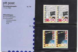 Nederland NVPH M12 (PZM12) Postfris Postzegelmapje Europa-zegels, Communicatie 1983
