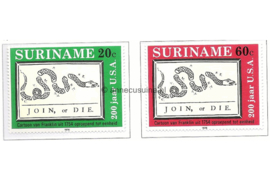 Republiek Suriname Zonnebloem 41-42 Postfris Het 200-jarig bestaan van de Verenigde Staten van Amerika 1976