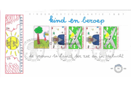 Nederland NVPH E250a Onbeschreven 1e Dag-enveloppe Blok Kinderzegels 1987