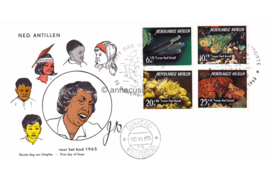 Nederlandse Antillen NVPH E38b (Uitgave met kinderhoofdjes) Onbeschreven 1e Dag-enveloppe  Kinderpostzegels, onderwaterleven 1965
