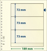 Hagelnieuw & Afgeprijsd! Lindner T-Blanco blad met 3 stroken (Lindner 802320P) (per 10 stuks)